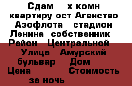 Сдам 2- х комн квартиру ост Агенство Аэофлота ( стадион Ленина) собственник › Район ­ Центральной  › Улица ­ Амурский бульвар  › Дом ­ 3 › Цена ­ 1 600 › Стоимость за ночь ­ 1 600 › Стоимость за час ­ 100 - Хабаровский край, Хабаровск г. Недвижимость » Квартиры аренда посуточно   . Хабаровский край